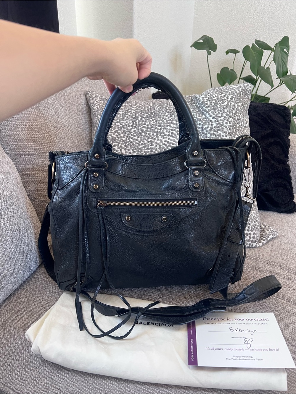 Balenciaga Vintage Le City Velo Black Leather Satchel Bag